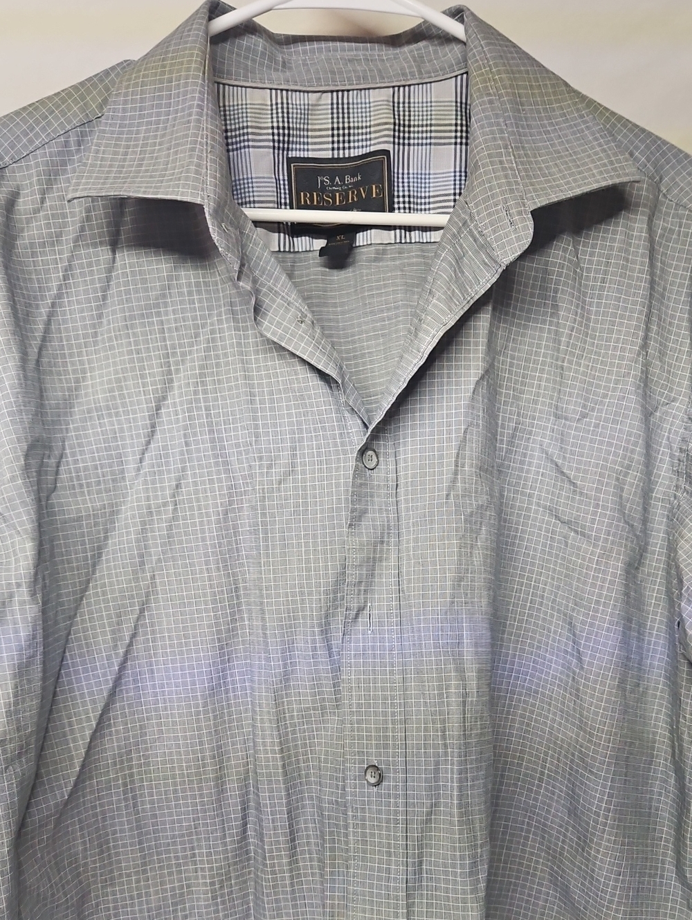 Jos. A. Bank Men's Gray Micro-Check Dress Shirt